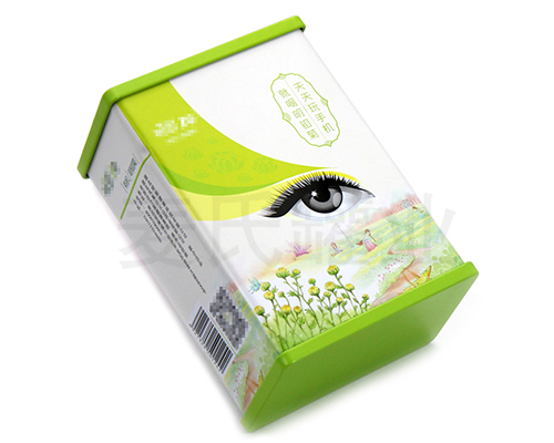 明目菊花茶鐵盒子包裝,花草茶馬口鐵盒,獨(dú)特浮雕激凸工藝,用精湛的工藝彰顯麥?zhǔn)瞎迾I(yè)12年定制包裝的傳承歷史,材質(zhì)有0.23mm鍍錫馬口鐵,真材實(shí)料,相比紙質(zhì)、三片罐，新穎包裝更高檔次